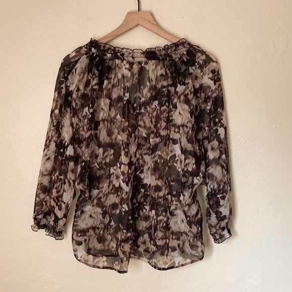 New York & Company Sheer Floral Blouse - Picture 2 of 7